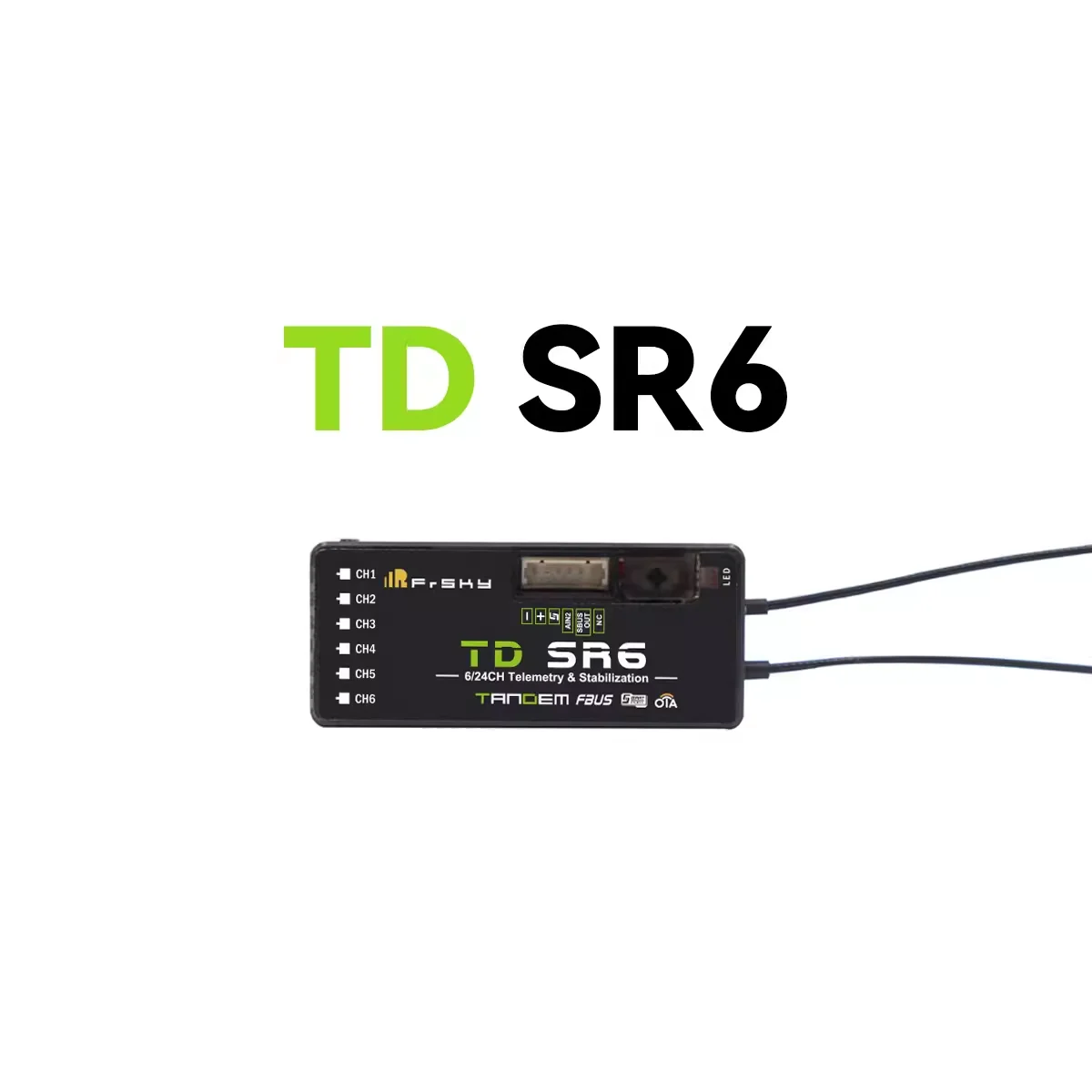 

FrSky TD SR6 Receiver Tandem 2.4Ghz and 900Mhz dual-band built-in blackbox / 6CH PWM SBUS Out and FBUS/S.Port