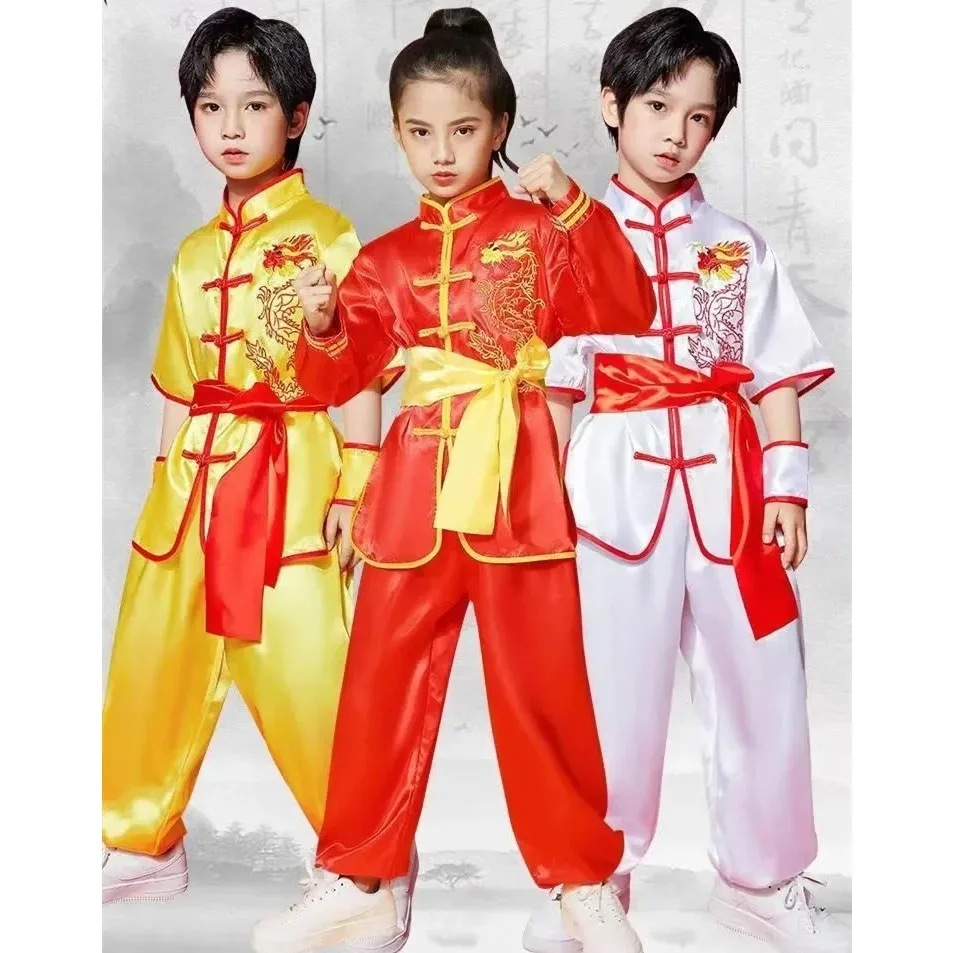

Performance Costume Tang Suit Kid Kung Fu Martial Art Uniform Children Traditional Chinese Clothing Girl Wushu Sets