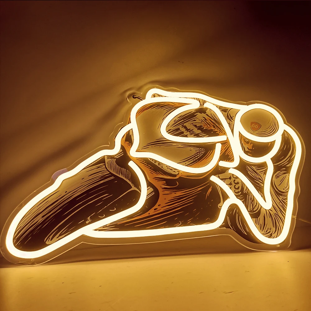 LED Motorcycle Cool Neon Light Pink Sexy Girl Light Sign Motorcycle Lover Interior Decoration Luminous Art Gift