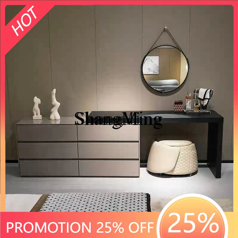 

SM minimalist dresser modern minimalist bedroom end of bed six chest integrated retractable makeup table