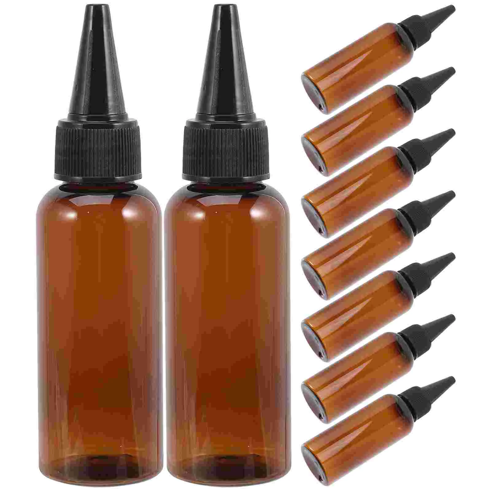 10 Pcs Squeeze Bottle Applicator Pump Pour Hair Oil Dispenser for Plastic Empty Refillable Bottles