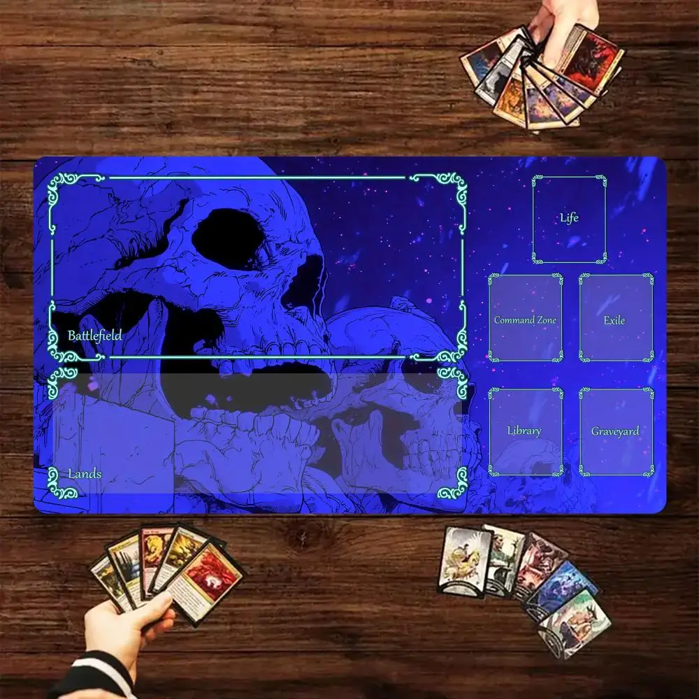 

Коврик для игр Magic Card с зоной Синяя серия череп MTG игровой коврик для сбора игровых ковриков Настольный коврик Commander Battle игровой коврик волшебный коврик