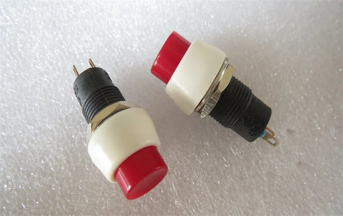 Interruptor de botón circular R13-84B original, nuevo, 100%, interruptor de encendido autoblocante de 2 pines, 1A250V, orificio de 10MM