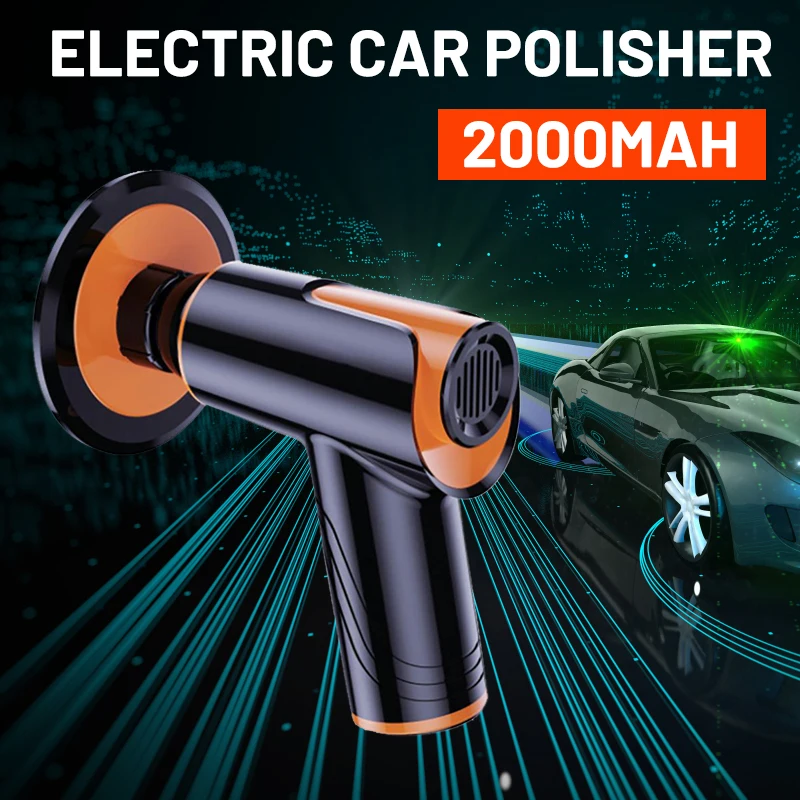 100W Cordless Car Polisher USB Rechargeable Electric Paint Polishing Cleaning Machine Multi-functional Auto Handheld Waxing Tool