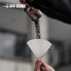 MHW-3BOMBER Jednorazowy papierowy filtr do kawy Pour Over Akcesoria do kroplowników do kawy Filtry 2 Papier stożkowy 1-4 filiżanki Domowe narzędzia baristyczne