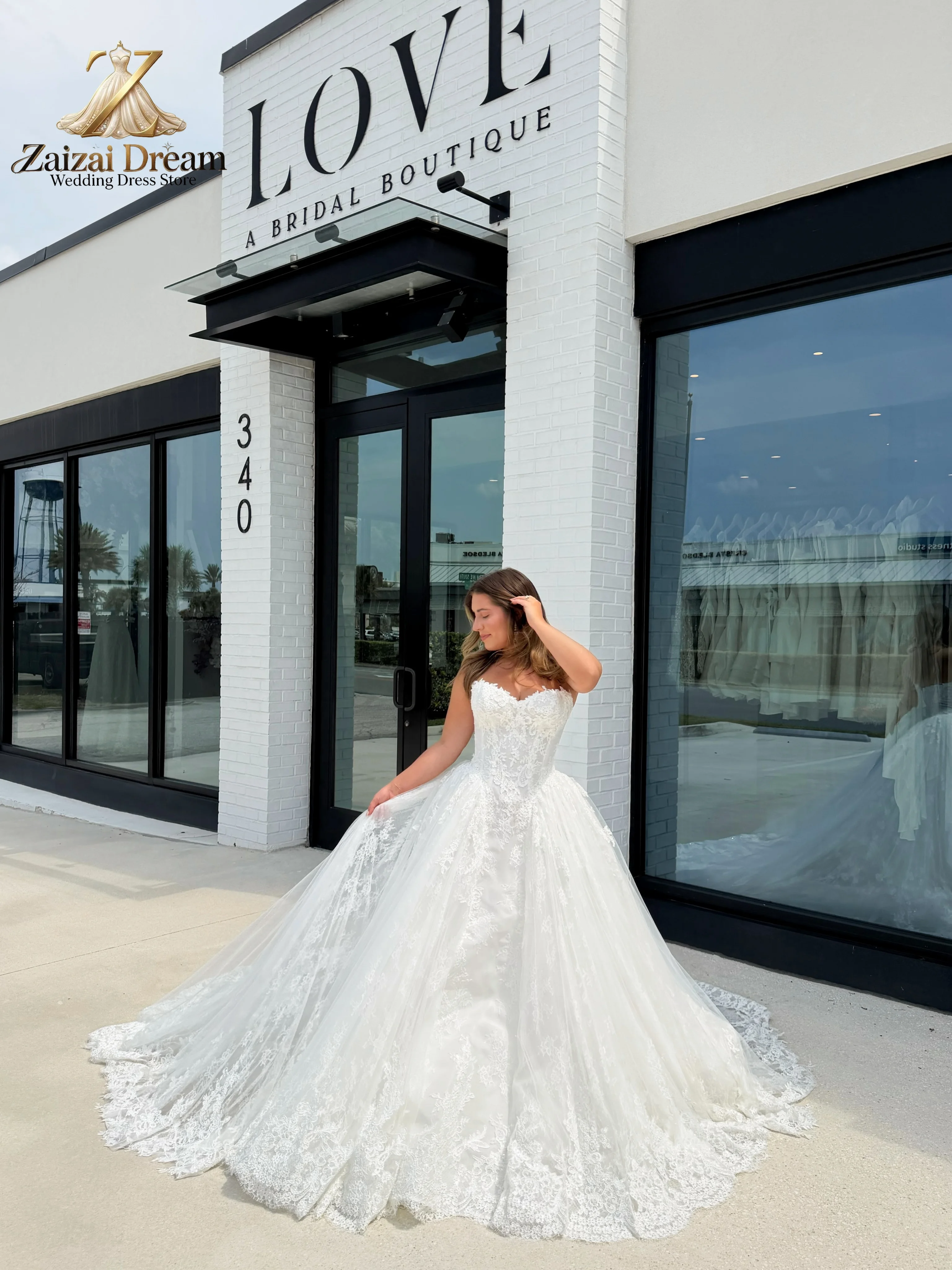 Customized Luxury Bridal Gown Lace Wedding Dress Corset Bodice A Line Princess Dress Romantic Long Train Vestido De Novia