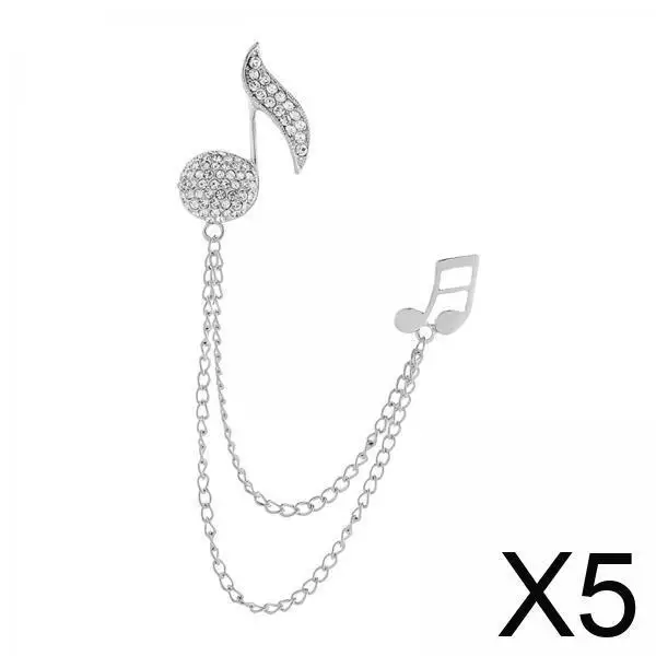 Modeschmuck Musiknote Brosche Stern Strass Anzug Revers Abzeichen für Männer Hochzeit Büro Geburtstagsgeschenk