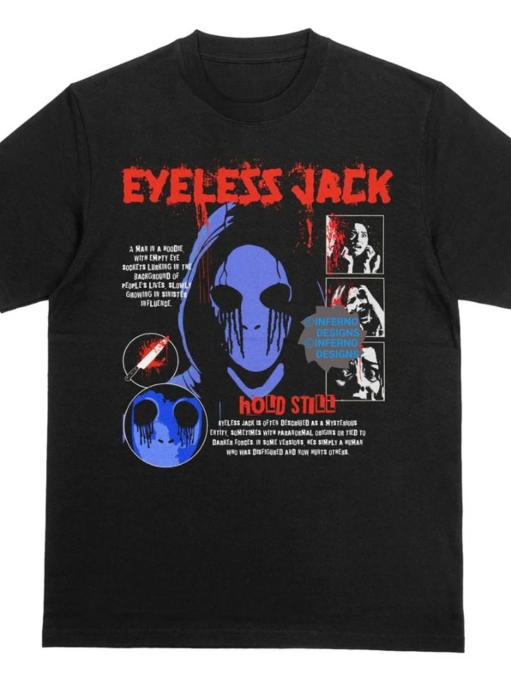Eyeless Jack Horror Story T-shirt Thriller Theme Gothic Style Emotional Rock T-shirt  Couple Streetwear  graphic t shirts