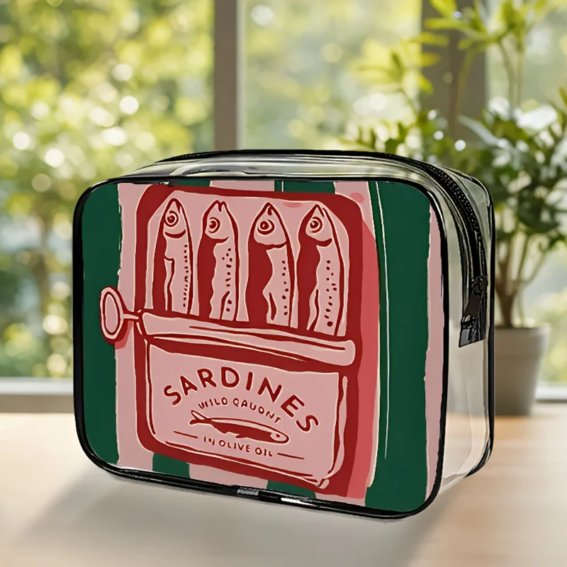 

A Beautifully Designed Large-Capacity PVC Makeup Bag with a Zipper Closure - a High-Quality Travel Toiletry Storage Bag, Lightwe