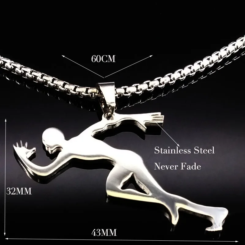 2026 Runner Stainless Steel Necklaces & Pendants for Women Big Long Silver Color Necklaces Pendants Jewelry colgante N1362S01