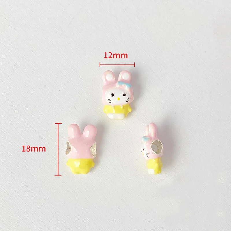 New Miniso Fashion Sanrio Rabbit Charm Beads Suitable for Original Women's Bracelets Jewelry Accessories Gifts