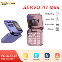 SERVO i17 mini Foldable Mobile Phone GSM 2 SIM Card Magic Voice FM Radio Blacklist Type-C 1.77\