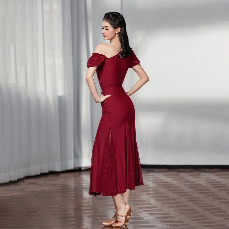 Vrouwen Moderne Dans Jurk Vrouwelijke Wals Nationale Standaard Danspak Ballroom Danswedstrijd Kleding