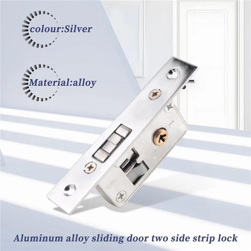 ABGI-Invisible/Door Lock, Sliding Door Hook Lock, Alloy Lock Body, Frame Glass Door, Sturdy, Durable, Door Hardware