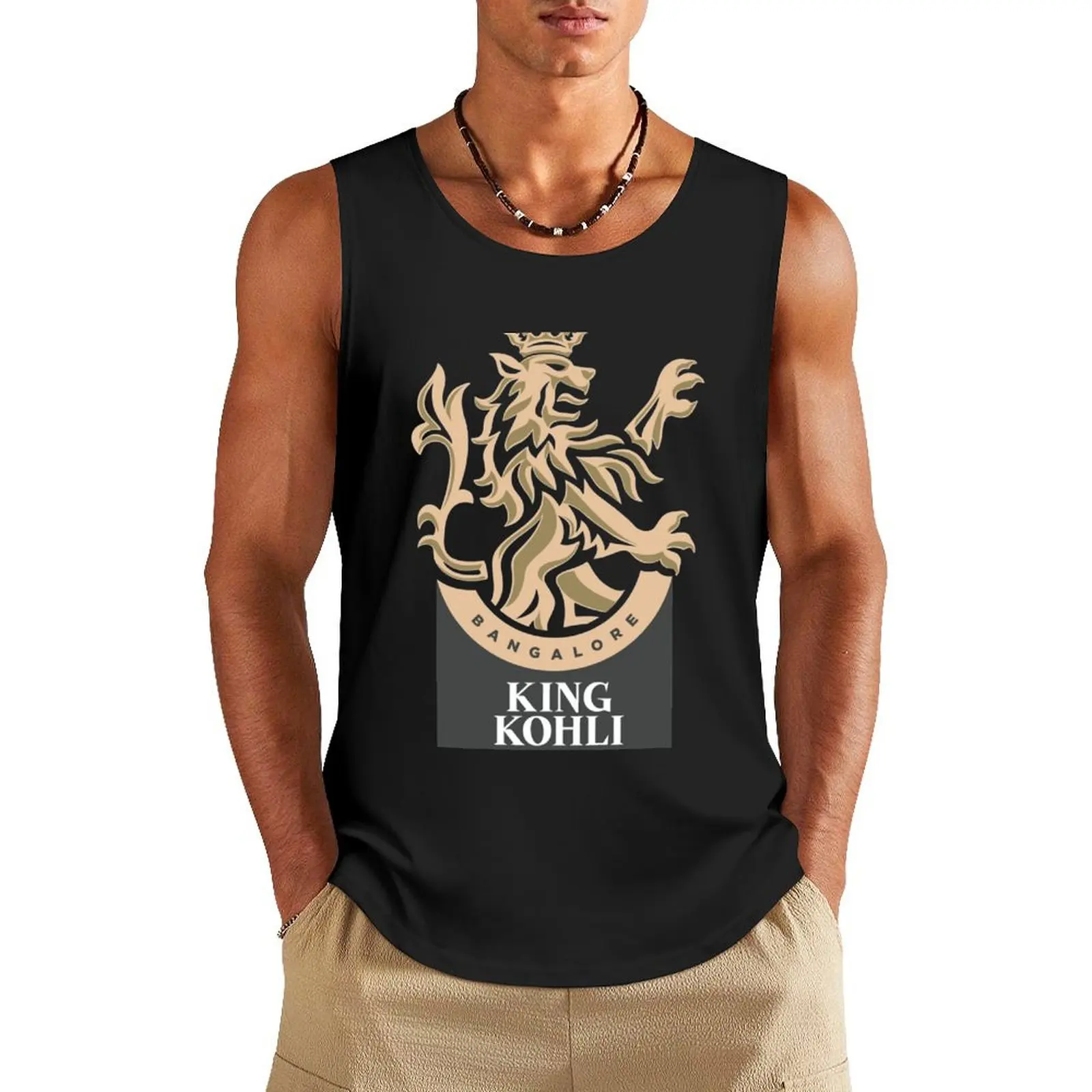 RCB King Kohli Tank Top running shirt underwear gym clothing men gym men Men's gym t-shirts