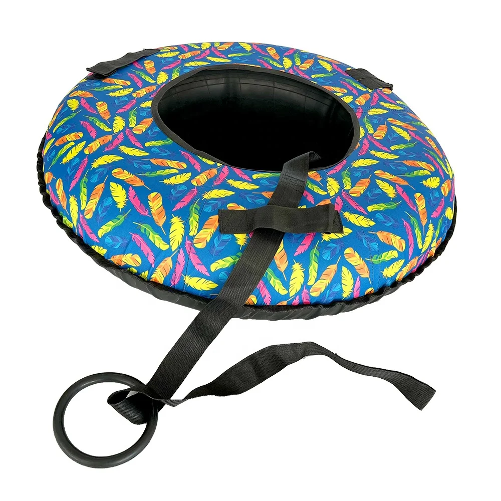 

Colorful Fabric Inflatable Snow Tube 70/80/100/120cm Towable Sled for Kids & Adults