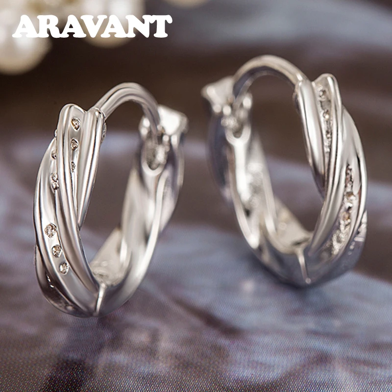 

Aravant 925 Sterling Silver Geometric Hoop Earrings For Women Girls Fashion Jewelry