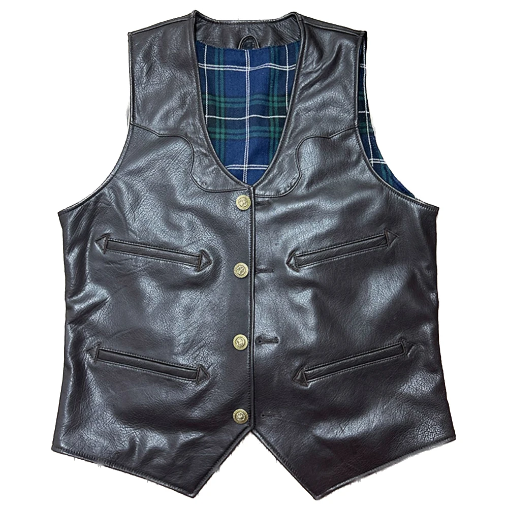 

Name Brand Goatskin Cow Leather Mans Wedding Vest Coat Summer Spring Blazer Waistcoat Genuine Leather Top Tanks Weskit European