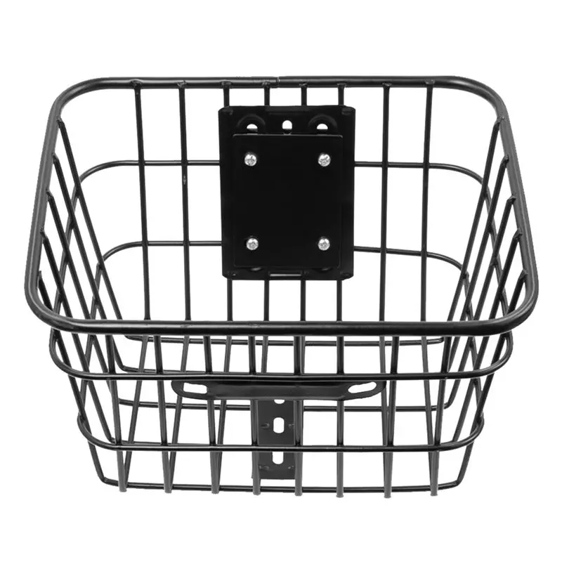 A06F-Iron Wire Front Basket Universal For Electric Scooter Bicycle Storage Cargo Basket With Mounting Bracket