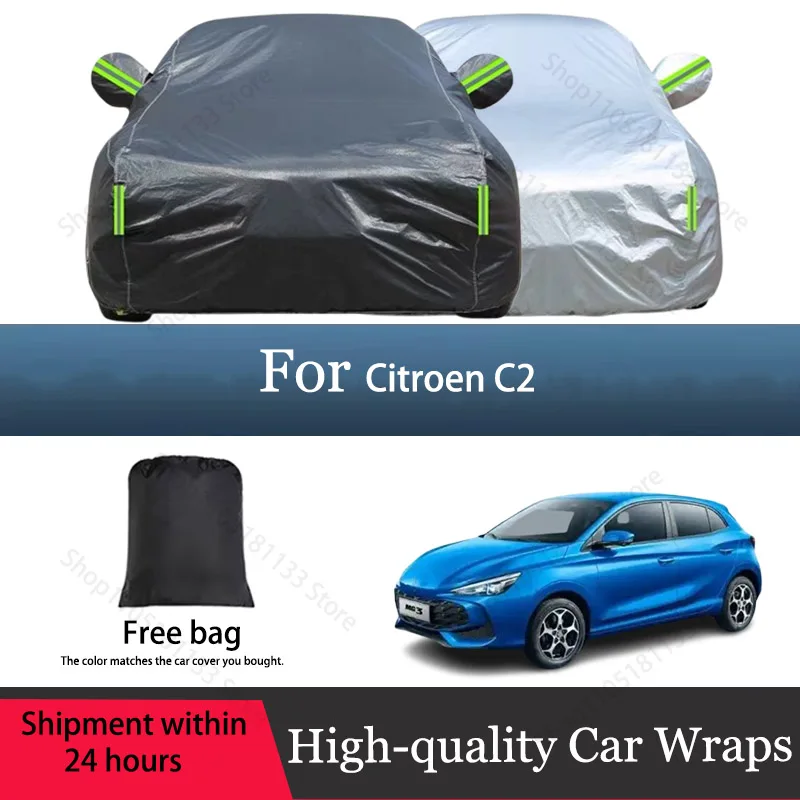 Cawanerl Car Cover Anti-UV Sun Shield Rain Sun Snow Resistant Protection Cover For Citroen C2 High Quality !