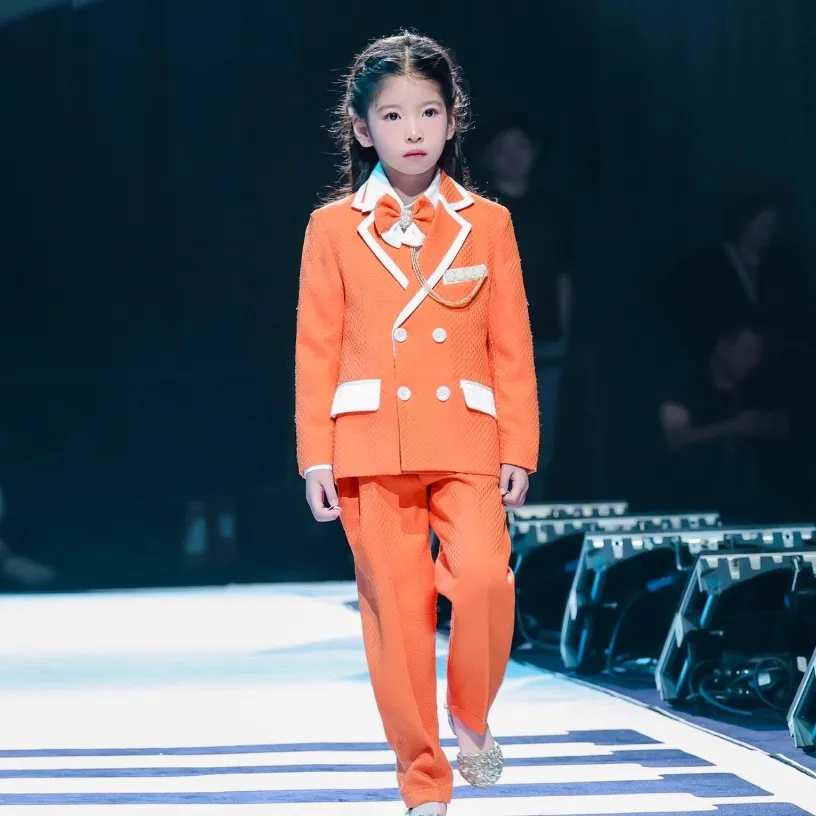 Kinder Anzug Set Neue Handgemachte Blume Junge Host Klavier Leistung Blazer Traje De Niño Para Boda Jungen Anzüge A4690 – Detail 3