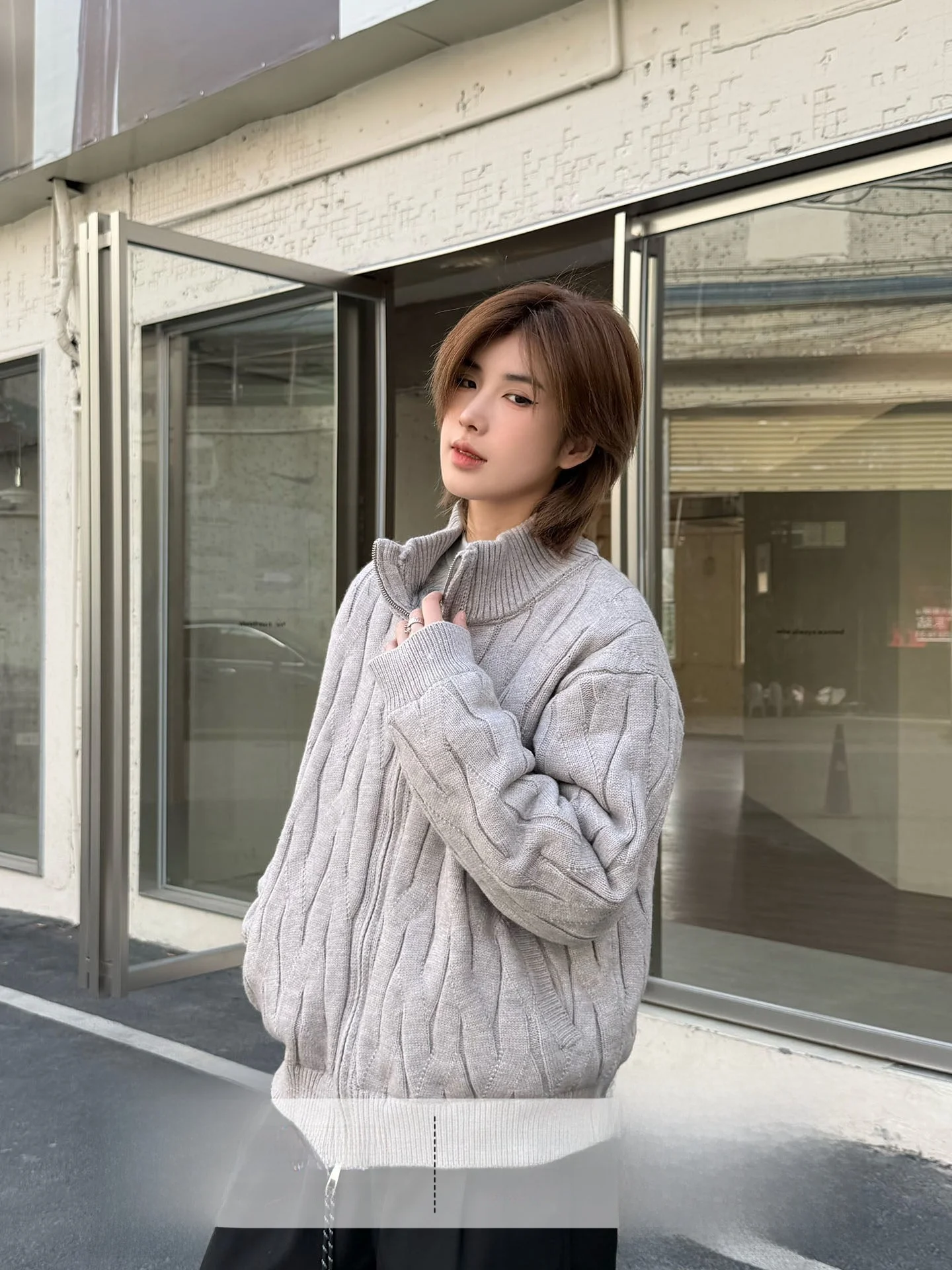 

Вязаная хлопковая куртка-свитер на молнии с воротником-стойкой для всех возрастов, универсальная зимняя верхняя одежда с длинными рукавами