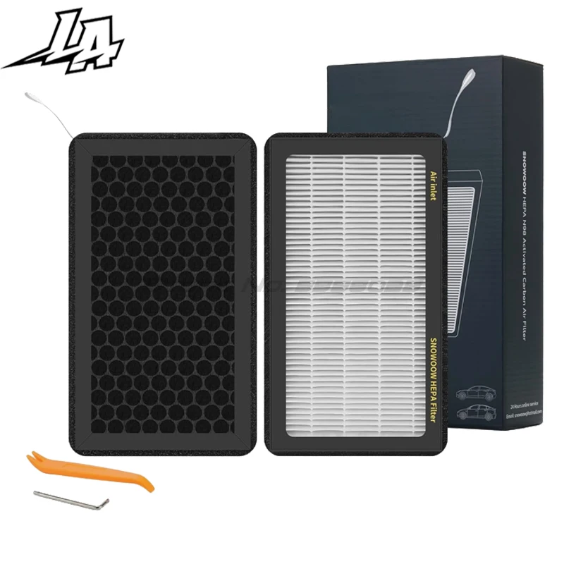 

2PCS Air Filter HEPA N98 for Tesla Model 3 Model Y with Activated Carbon Tesla Cabin A Activated PM2.5 Cleaner Replacement Kit