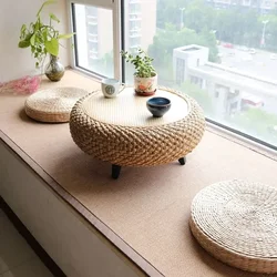 Çin Tarzı Rattan Dokuma Pencere Masa Tatami Sehpa Minimalist Zemin Alçak Masa, Ahşap Pencere Eşiği, Oturma Odası Mobilyaları