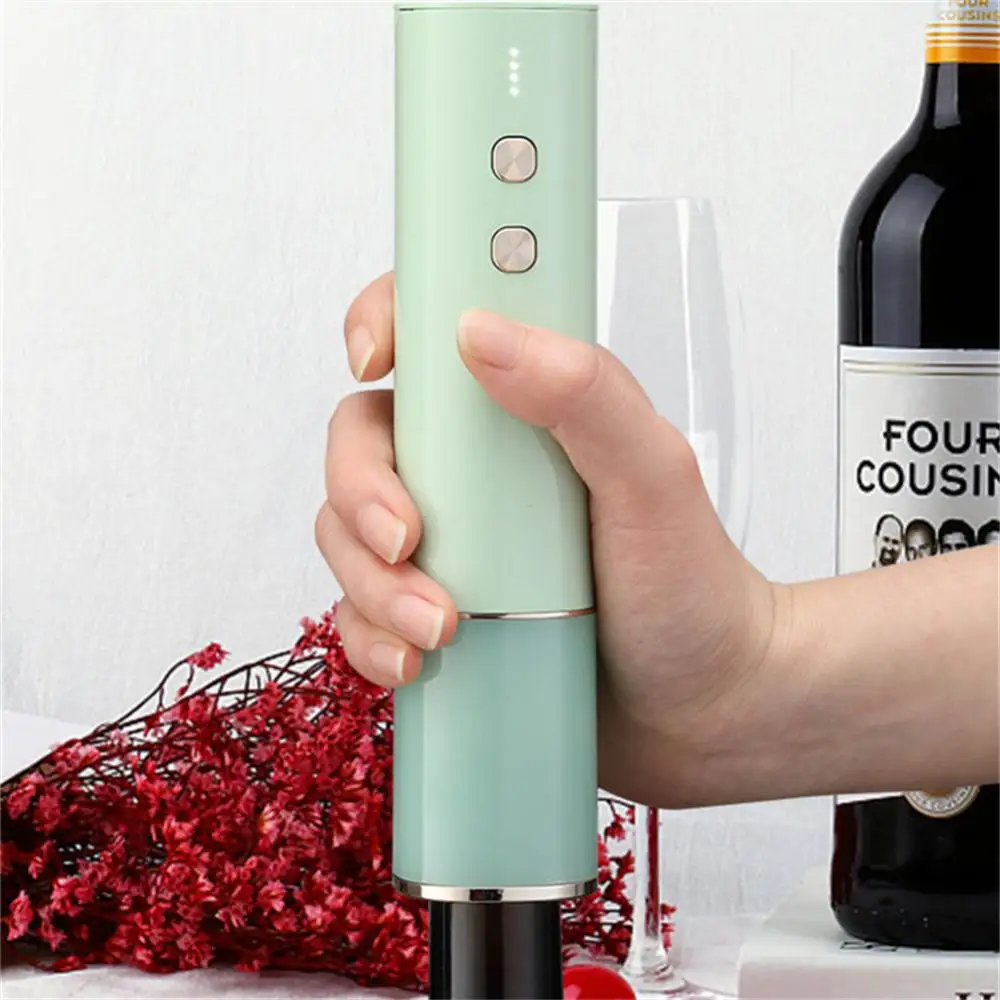 

2 In 1 Electric Corkscrew Rechargeable Red Wine Opener Multifunctional Foil Cutter Cork Remover Bar Gadget Kitchen Accessories