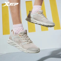 Xtep Running Shoes For Women 2024 Spring Comfortable Women's Sports Shoes Lace Up Cushioning Lightweight Sneakers 876118110053