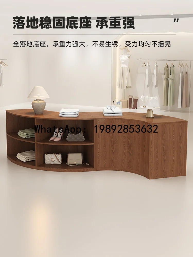 XL Clothing Store Island Display Stand Semi-Circular Curved Display Cabinet Women's Clothing Store Display Cabinet