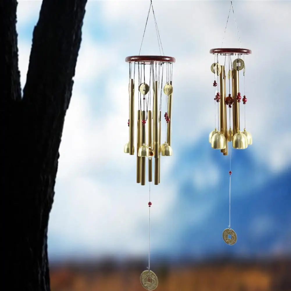 Dropshipping!! Wonderful Music Wind Chime with Copper Cash Anti-oxidation Metal Windchimes Bell for Garden