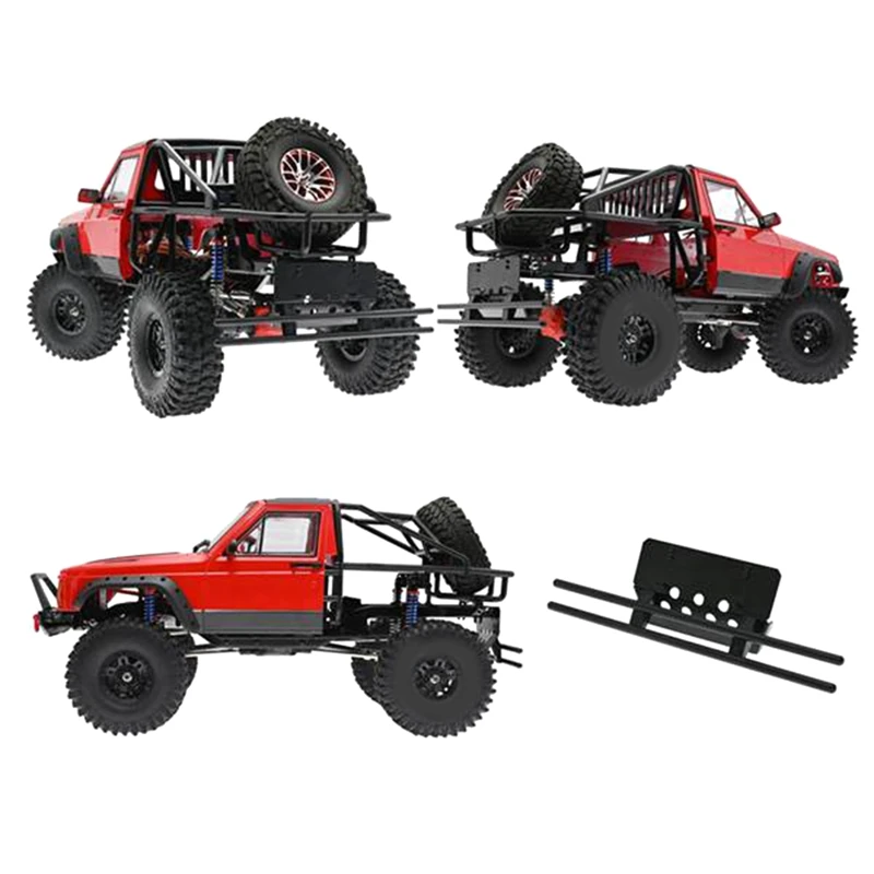 Metal Front Rear Bumper With LED Light For Axial SCX10 Traxxas TRX4 1/10 RC Crawler Car Cherokee Body Upgrades Accessories