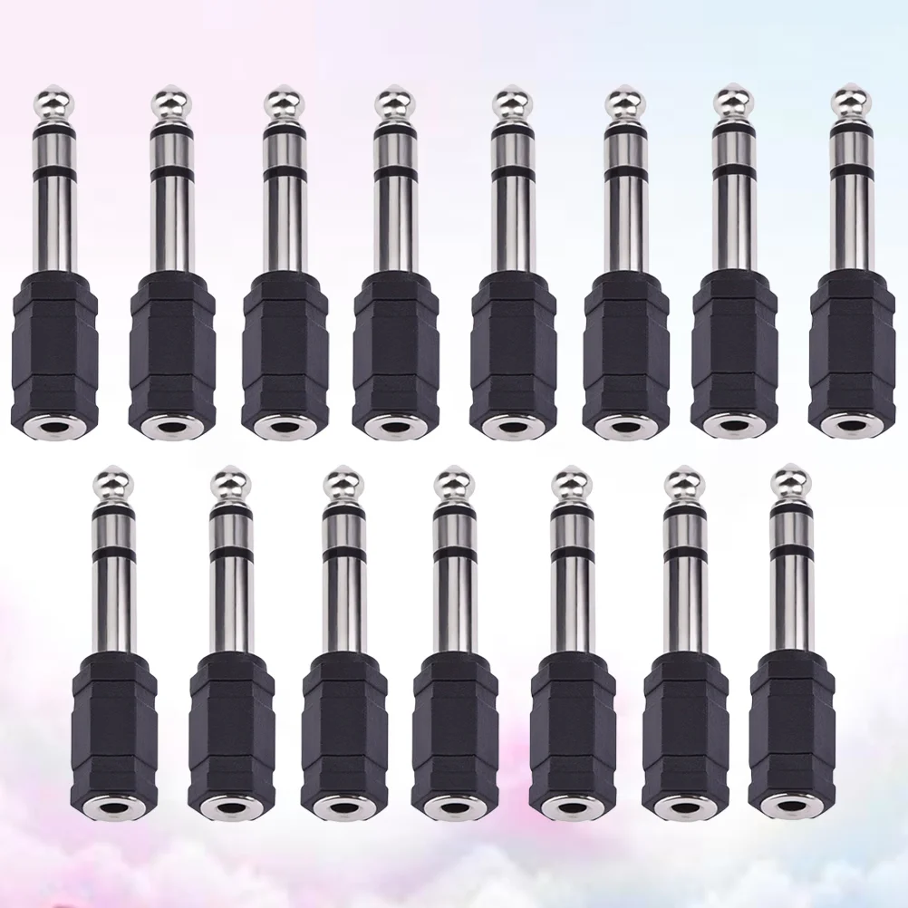 15 Pcs Headphone Jack Plug Audio Adapter Converter Mic to 35 65mm 35mm Microphone Connector