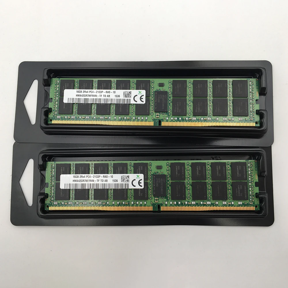 1 قطعة 16 جرام 16 جيجابايت 2RX4 PC4-2133P ECC DDR4 RAM لذاكرة خادم SK هاينكس HMA42GR7MFR4N-TF