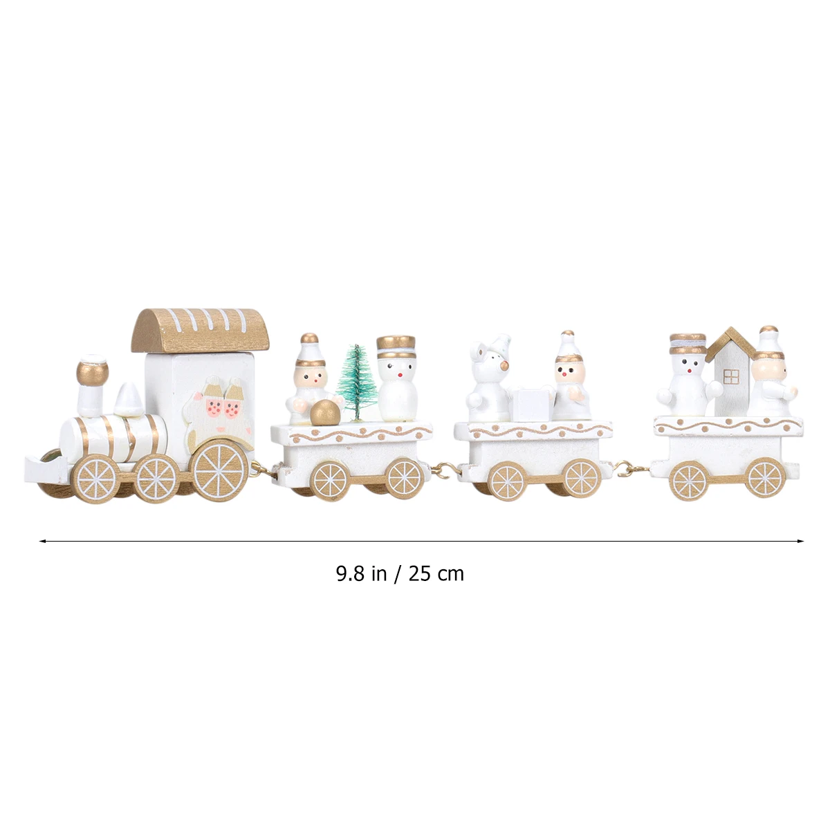 

Desk Christmas Decorations Mini Wooden Train Desktop Ornament Cartoon Toddler Creative Toy