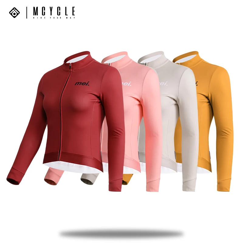 Mcycle Breathable Cycling Bicycle Clothing Winter Fleece-lined Long Sleeve Cycling Jacket Custom Pro Bike Cycling Jerseys Women