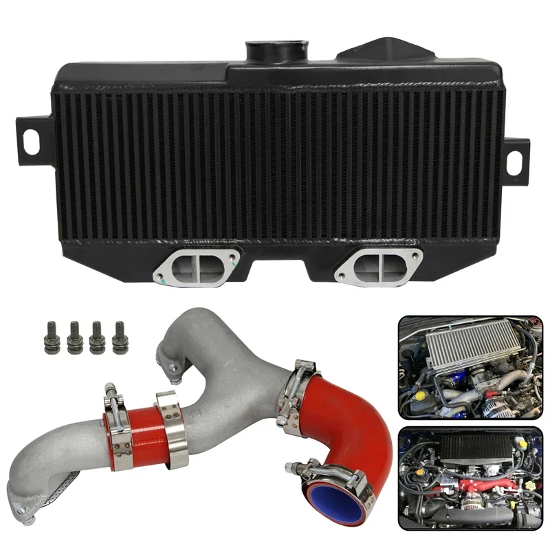 Top Mount Uprated Intercooler +Y Pipe Kit Fits For Subaru 02-07 WRX STI EJ20 EJ25 GD Red / Blue / Black