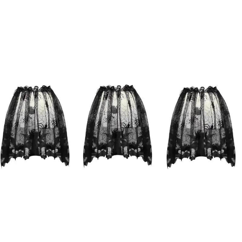 

39BD Хэллоуин Пауки Веб -Абажусы Дверь Камины Крышка шарфа на Хэллоуин