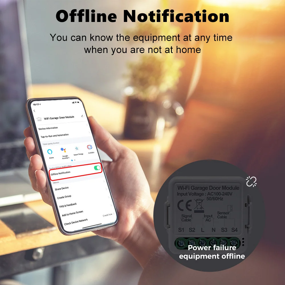 Tuya-Controle Remoto para Porta de Garagem, Abridor WiFi, Módulo Abridor, Vida Inteligente, Alexa, Google Home