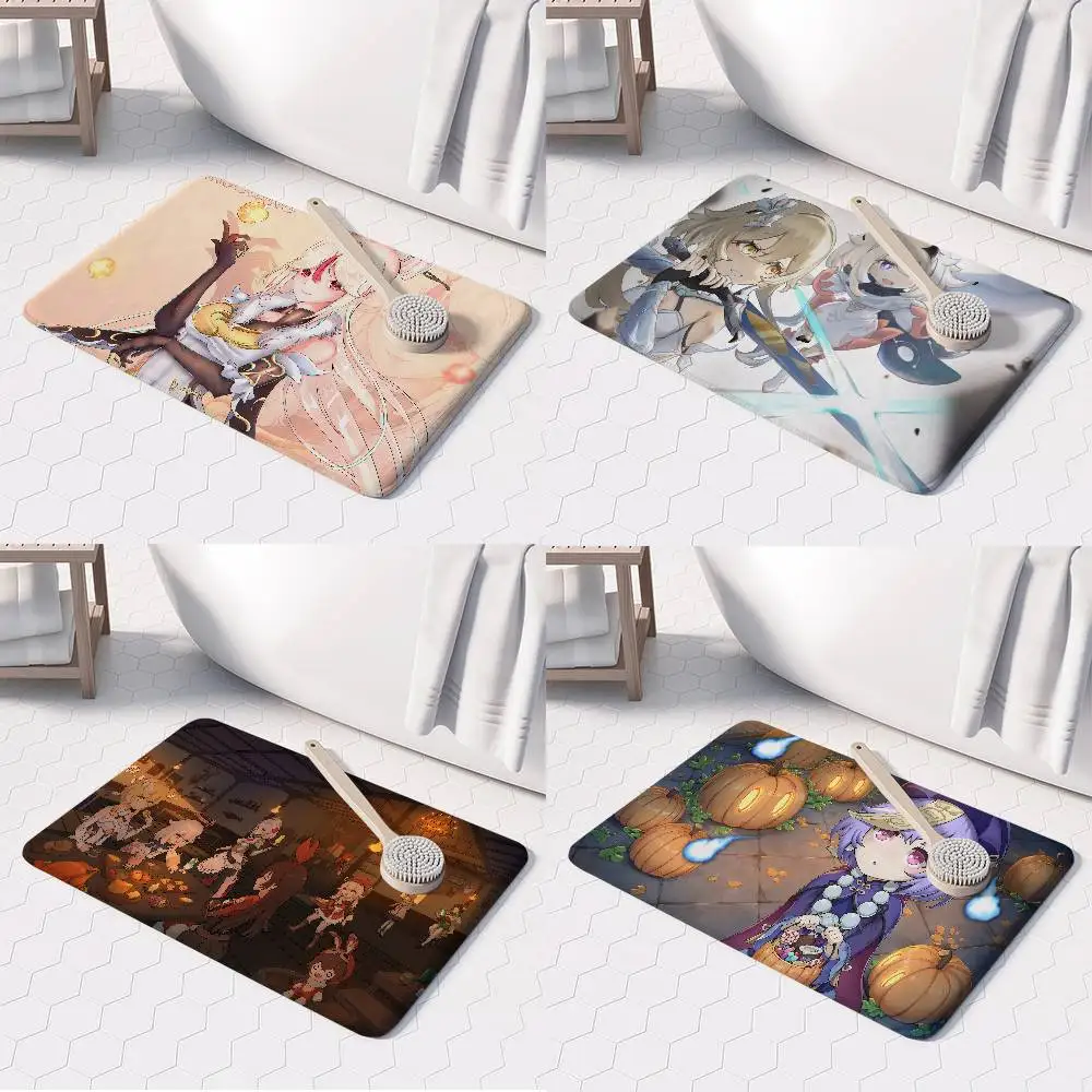 

Genshin Impact Floor Mat Printed Large Carpets Room And Bedroom Carpets Bathroom Anti Slip Door MATS Small Carpets