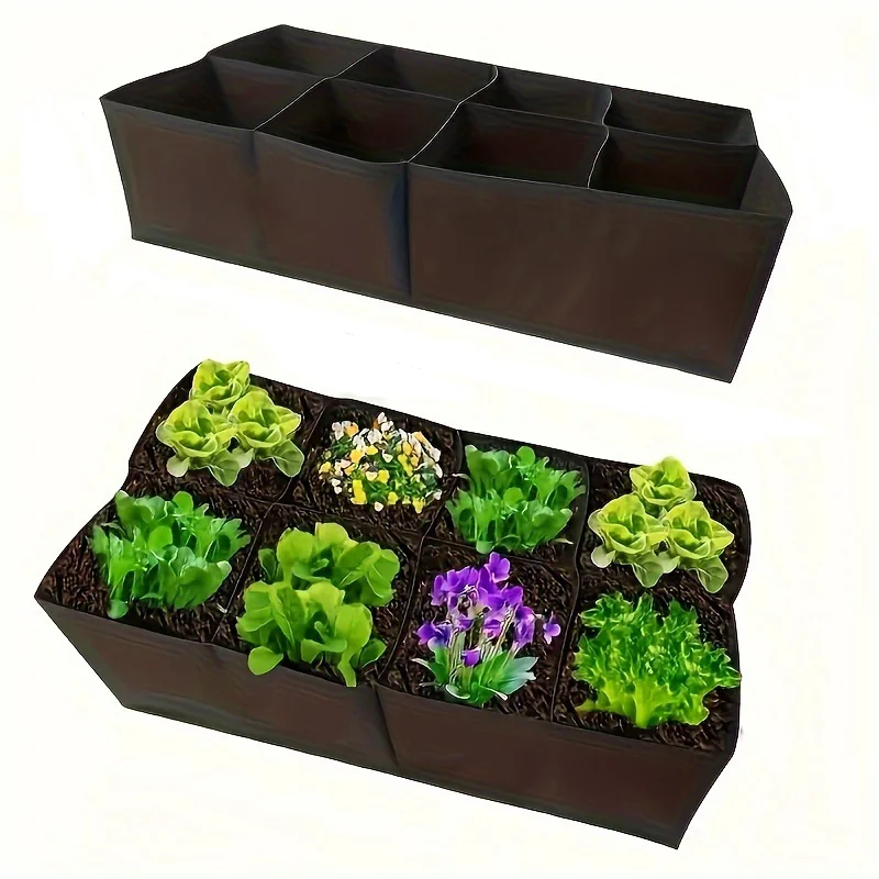 

8pcs Pockets Planting Bag Garden Accsesories Plant Flowerpot Plant Vegetable Flower Growing Bag Reusable Planting Bed