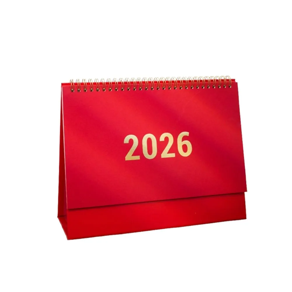 

Premium Paper 2026 Desktop Calendar Writable Memo Standing Daily Planner Stable Base Standing Flip Calendar Home Decor
