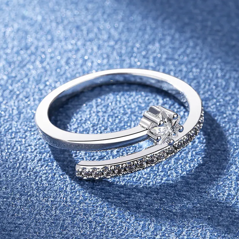 Exquisite 925 Sterling Silver Fashion Personality Geometric Ring Index Finger European and American Pinky Ring