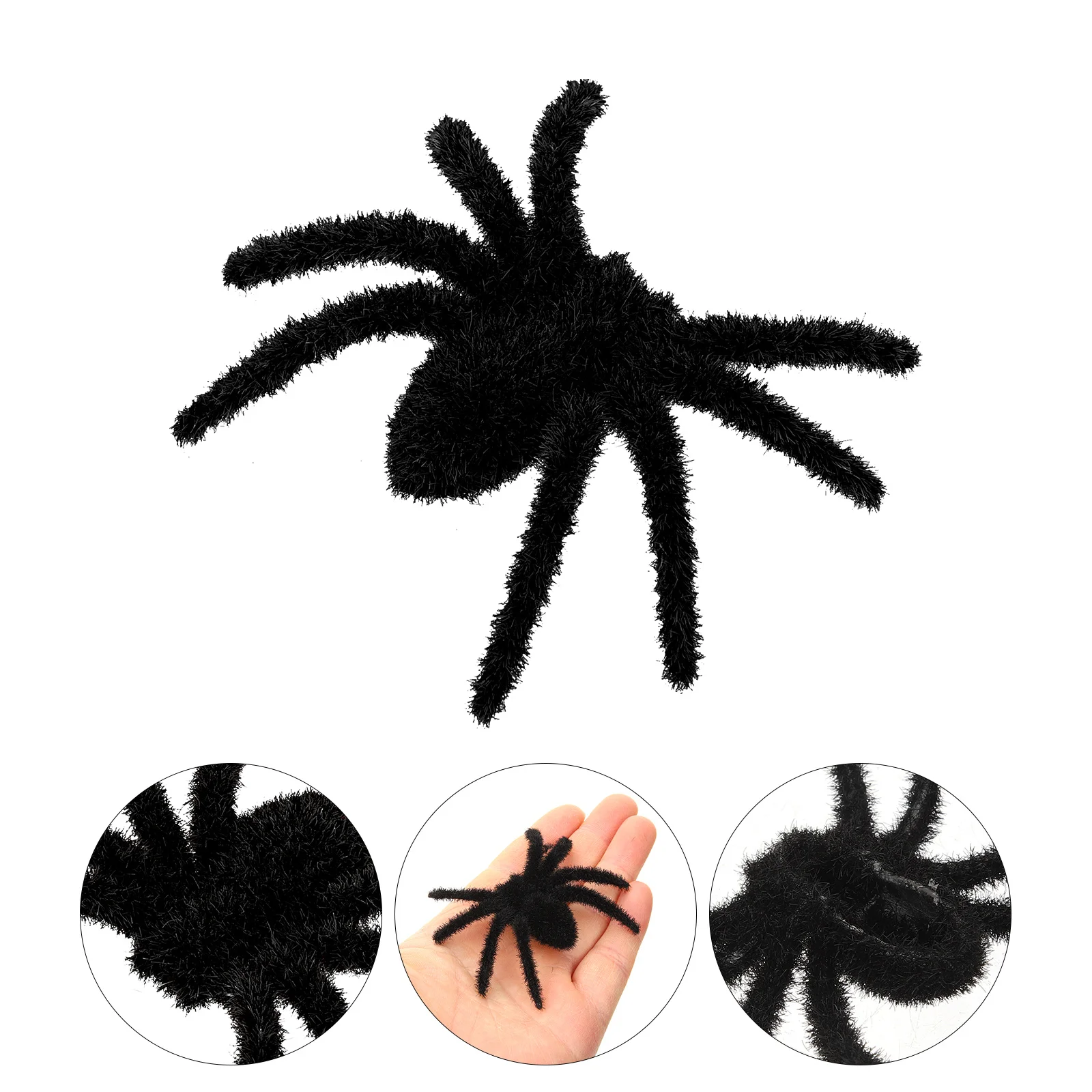 

12pcs Simulated Spider Props Realistic Creepy Decor For Halloween Party Indoor Outdoor Fake Hairy Spider Decoration Furry