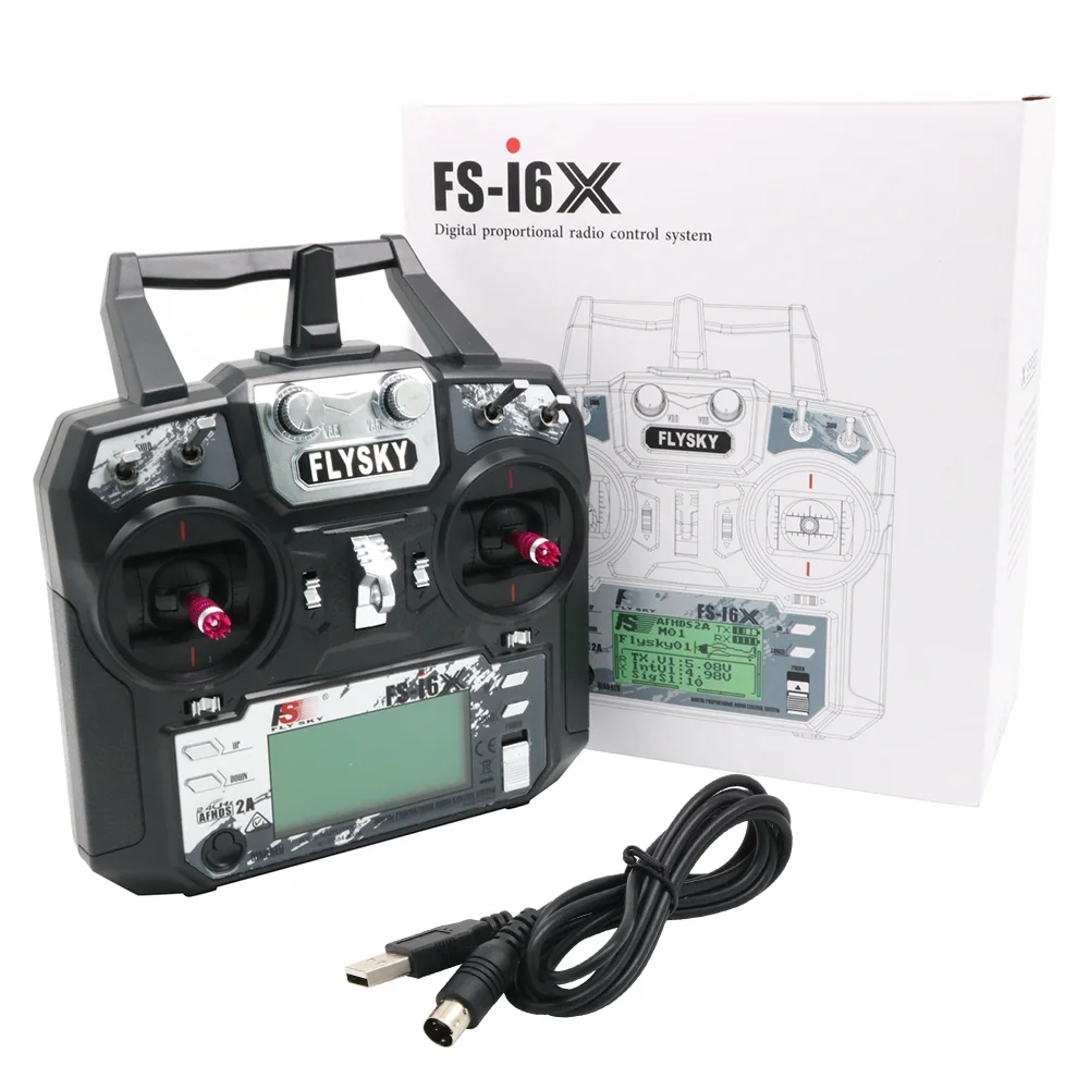 FLYSKY FS-i6X I6X 10CH AFHDS 2A Radio Transmitter with X6B IA6B IA10B A8S Receiver 2.4GHz for RC Aairplane Helicopter FPV Drone