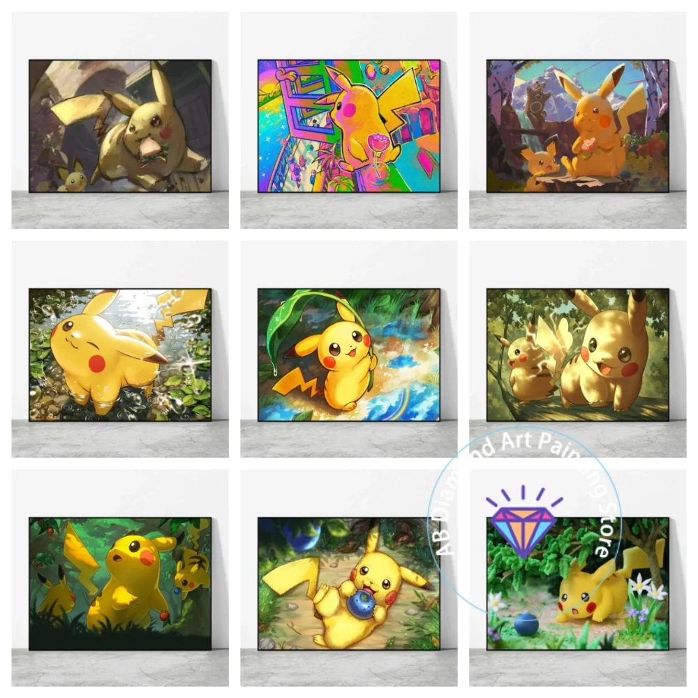 

Classic Anime Pokemon Pikachu Square Round AB Diamond Painting Kit 5D DIY Cross Stitch Handmade Art Gift Crafts Home Decor Gift