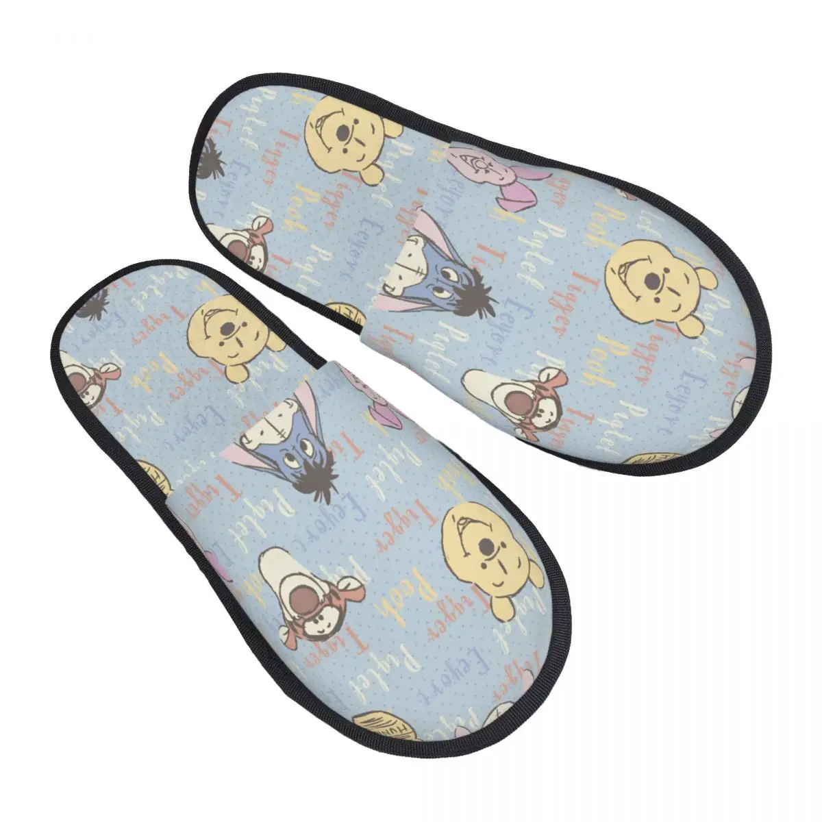 

Зимние хлопковые плюшевые тапочки Винни-Пух, уютные домашние меховые шлепанцы для спальни, нескользящие тапочки