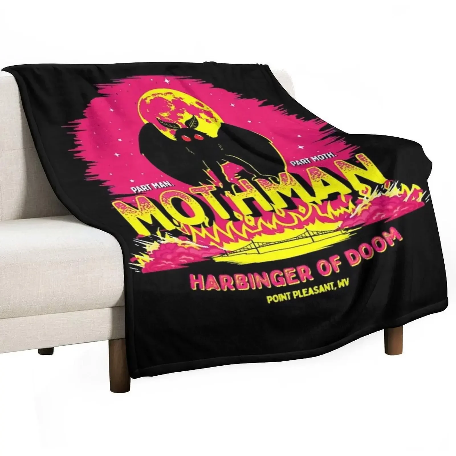 Mothman, Harbinger of Death! Throw Blanket Hairys Summer Blankets