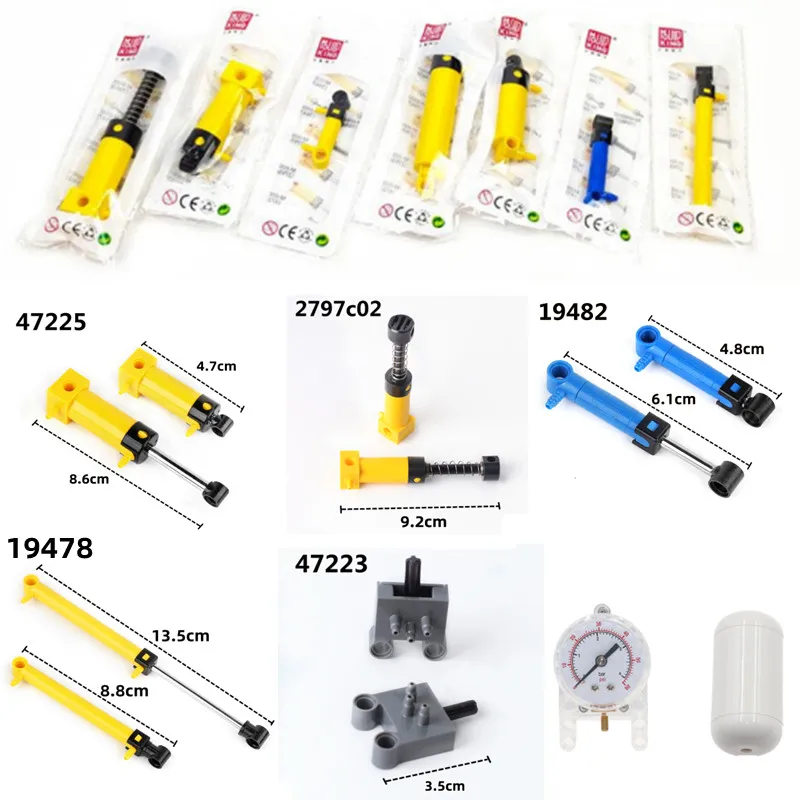 MouldKing Technology Accessorie Pneumatic Cylinder Push Spring Air Pump Switch Compatible LEGO 19476 47225 19482 Blocks bricks